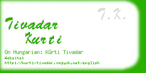 tivadar kurti business card