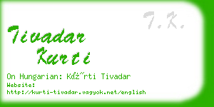 tivadar kurti business card